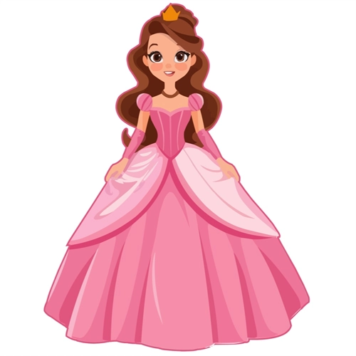 Princess Theme Pink Royal Princess Transparent Sticker